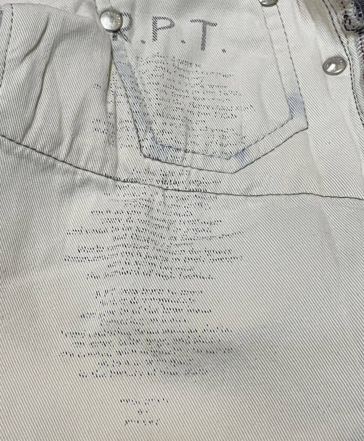 14th Addiction × Japanese Brand × Le Grande Bleu (L.G.B.) Rare Design Vintage Japanese Brand RPT Patchwork Jeans 1990s Size US 34 / EU 50 - 13 Thumbnail