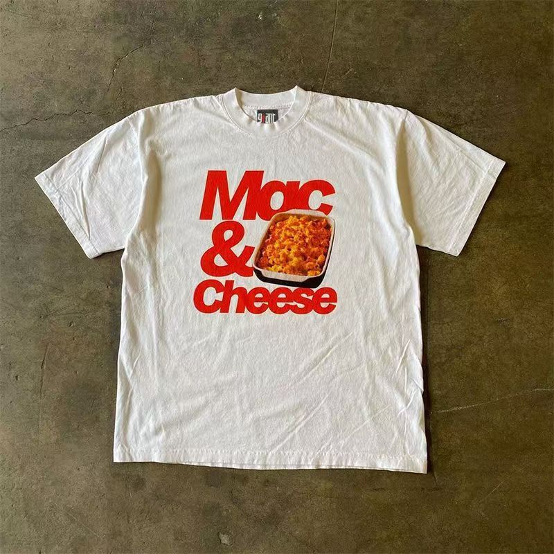 Vintage White casual retro cheese print t-shirt Size US M / EU 48-50 / 2 - 1 Thumbnail