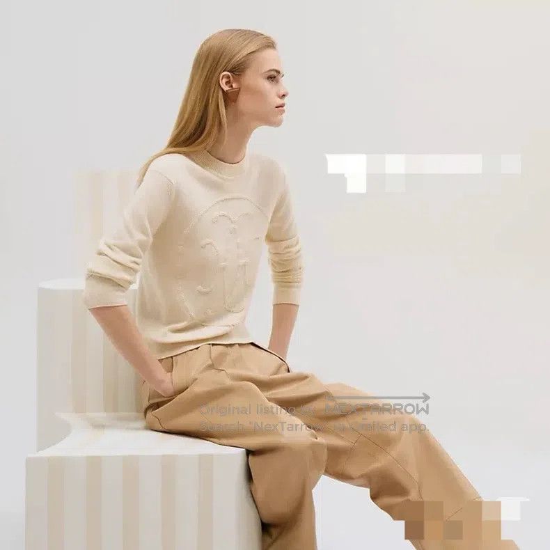 Hermes Hermes Cashmere off-white long-sleeved pullover Size XS / US 0-2 / IT 36-38 - 6 Thumbnail