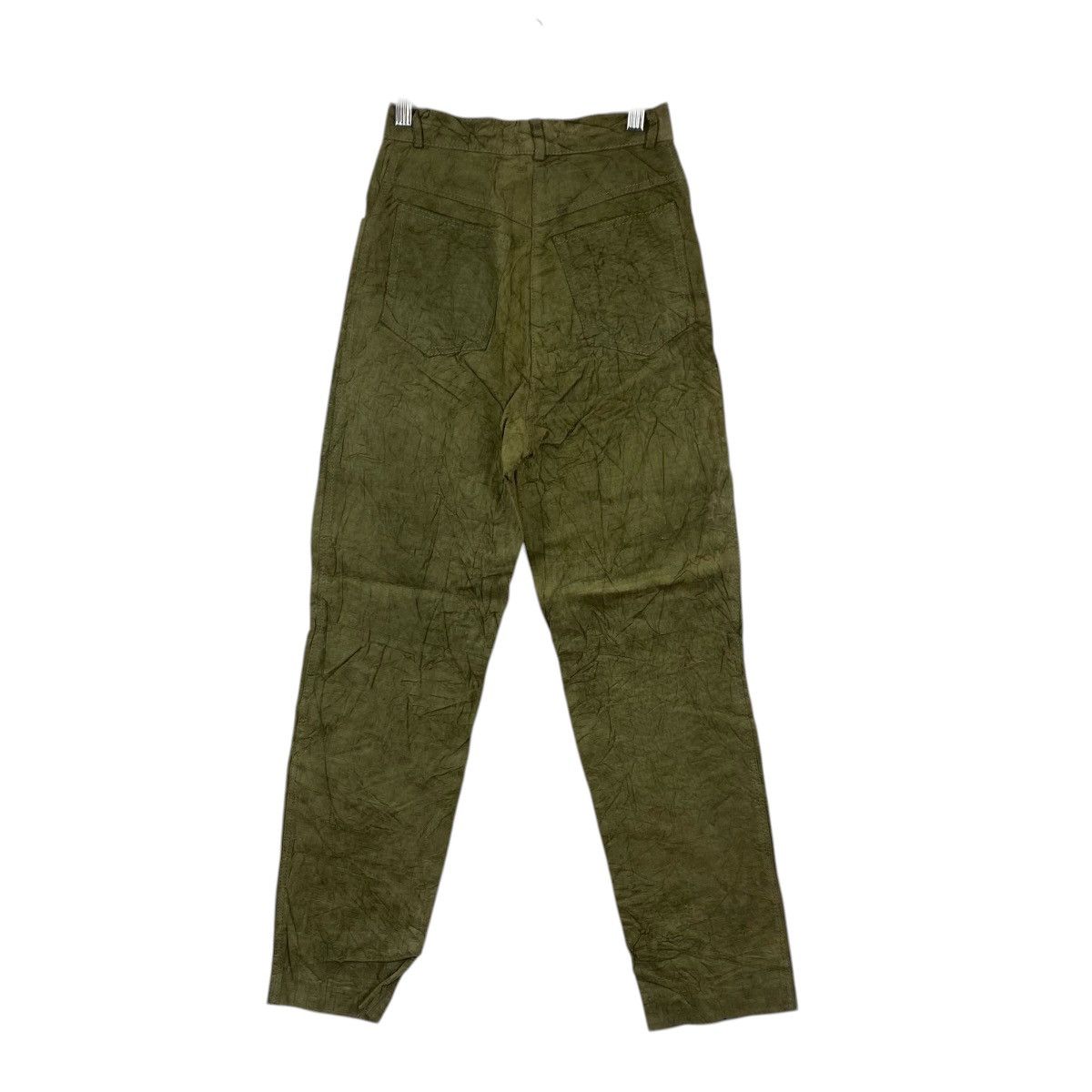 Fendi Vtg Fendi Olive Textured Leather Pants IT 38 XS Y2K Archive Size 38" / US 16 / IT 52 - 2 Thumbnail