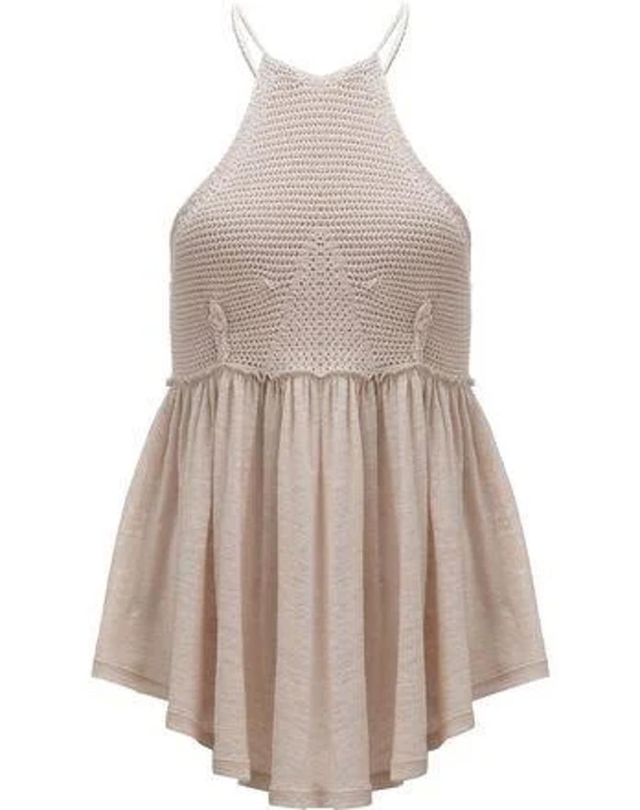 Free People Free People Road Trip Bohemian Crochet Knit Swing Top Size S / US 4 / IT 40 - 1 Thumbnail