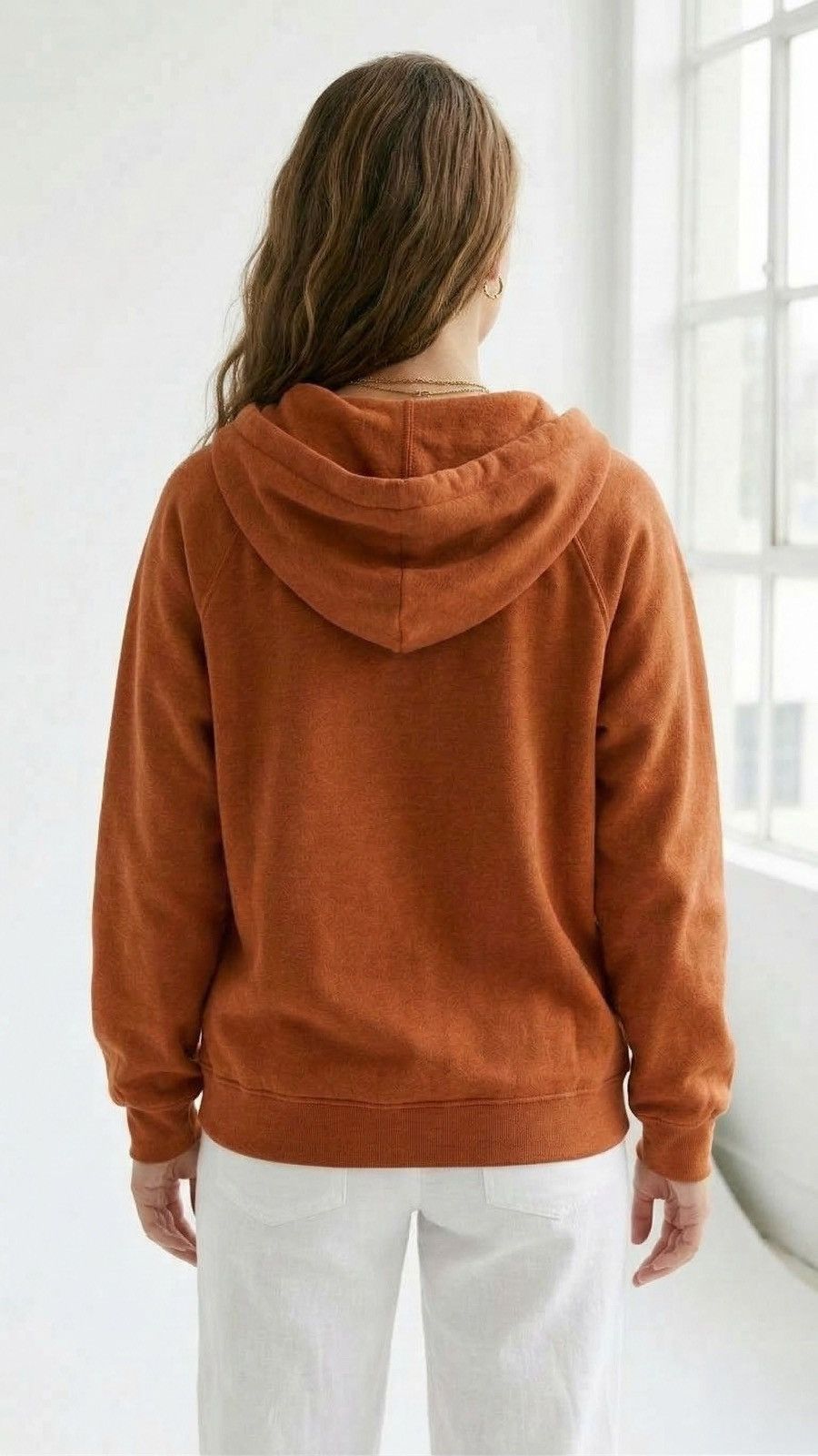 Other Cozy Women's Oversized Orange Zip-Up Hoodie Size L / US 10 / IT 46 - 4 Thumbnail