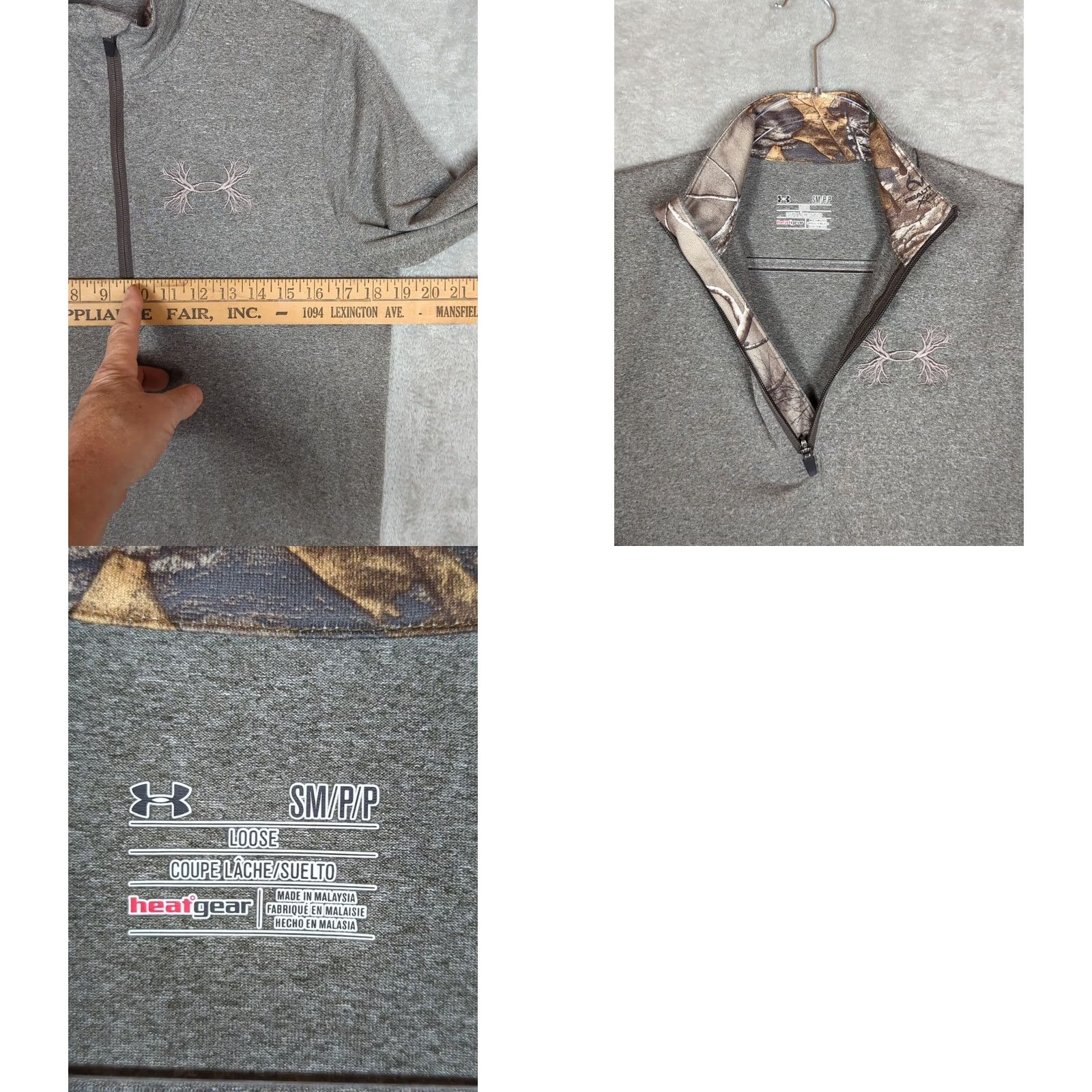 Under Armour Under Armour x Real Tree HeatGear Quarter Zip Long Sleeve Mens S hiking Brown Embroidered 1/4 Zip Breathable Regular Fit Outdoor Activewear Shirts Size US S / EU 44-46 / 1 - 8 Thumbnail
