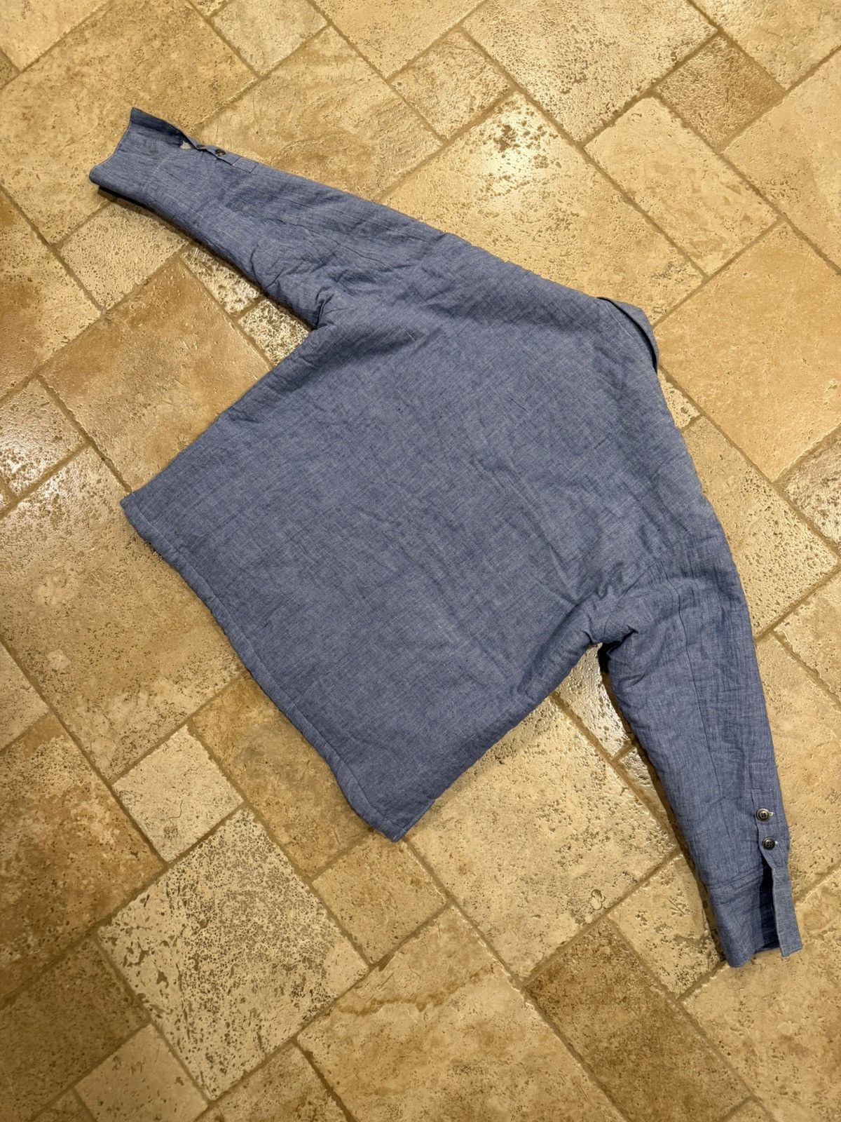 Greg Lauren Greg Lauren SS25 Blue Chambray Sherpa Lined Jacket Size US XL / EU 56 / 4 - 12 Thumbnail