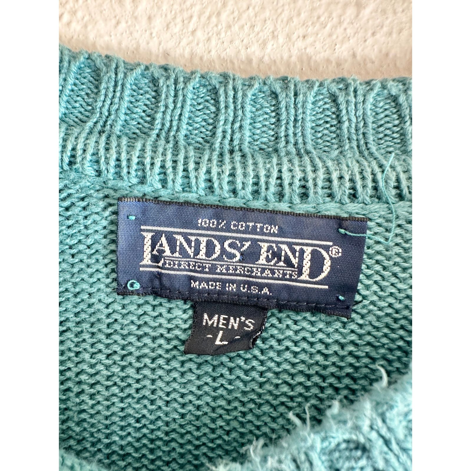 Lands' End Vintage 90’s Blue Cotton Lands End Sweater mens L Size US L / EU 52-54 / 3 - 8 Thumbnail