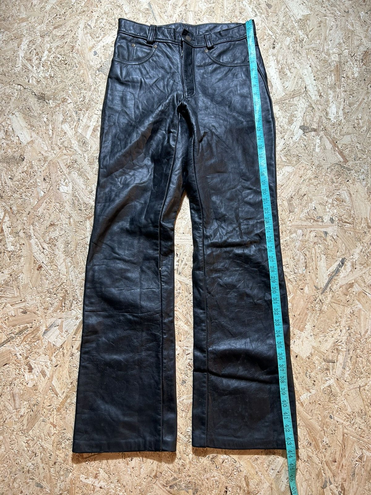 Schott Schott Perfecto Black Leather Pants Size US 31 - 23 Thumbnail
