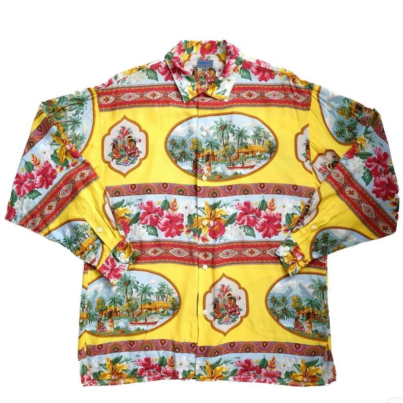 Kenzo KENZO sizeF Yellow nationalistic flower shirt Size L / US 10 / IT 46 - 6 Thumbnail