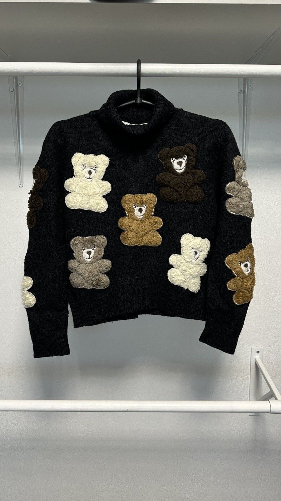 Moschino Archival Moschino Couture 90s Runway Teddy Bear Knit Sweater Size US XS / EU 42 / 0 - 1 Thumbnail