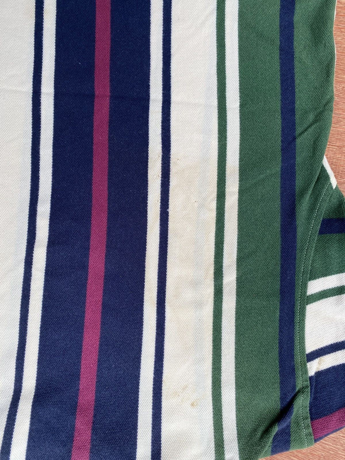 Vintage × Yves Saint Laurent Vintage Striped Navy White Polo T-shirt Yves Saint Laurent Size US L / EU 52-54 / 3 - 7 Thumbnail