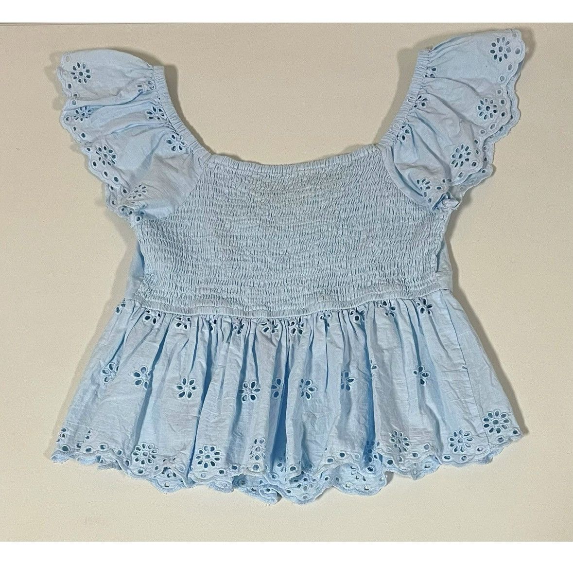 Japan Blue Japna Blue Eyelet Floral Babydoll Shirt Top Blouse Size S 🩵 Size S / US 4 / IT 40 - 5 Thumbnail