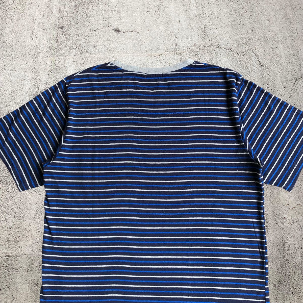 Kansai Yamamoto 2000s Kansai Yamamoto Japan Pocket Stripe T-shirt Blue Navy Size US L / EU 52-54 / 3 - 8 Thumbnail