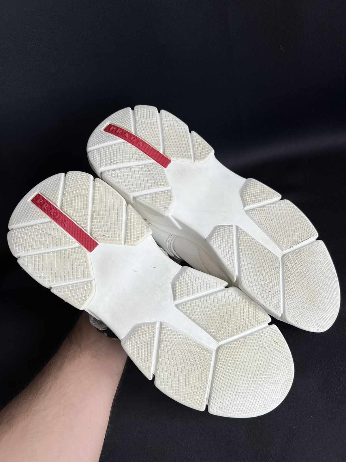 Prada PRADA Fabric/Leather Sneakers White Size 8 Size US 10 / EU 43 - 7 Thumbnail