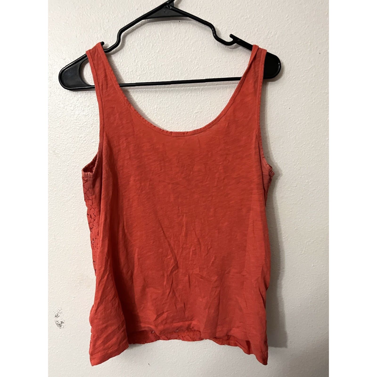 J.Crew VINTAGE J. Crew Lace Over Tank Top Women Medium Orange Sleeveless Sleeveless Top 36954 Size M / US 6-8 / IT 42-44 - 2 Thumbnail