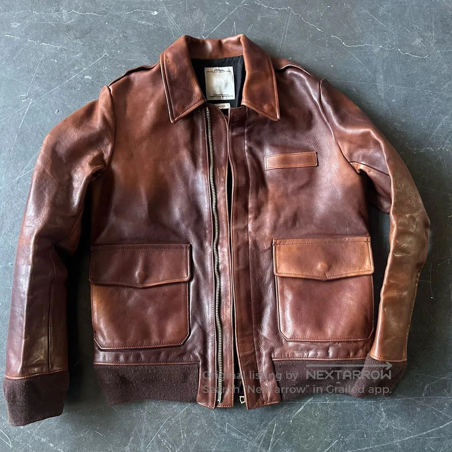 Visvim Visvim elmendorf A-2 leather jacket | Grailed