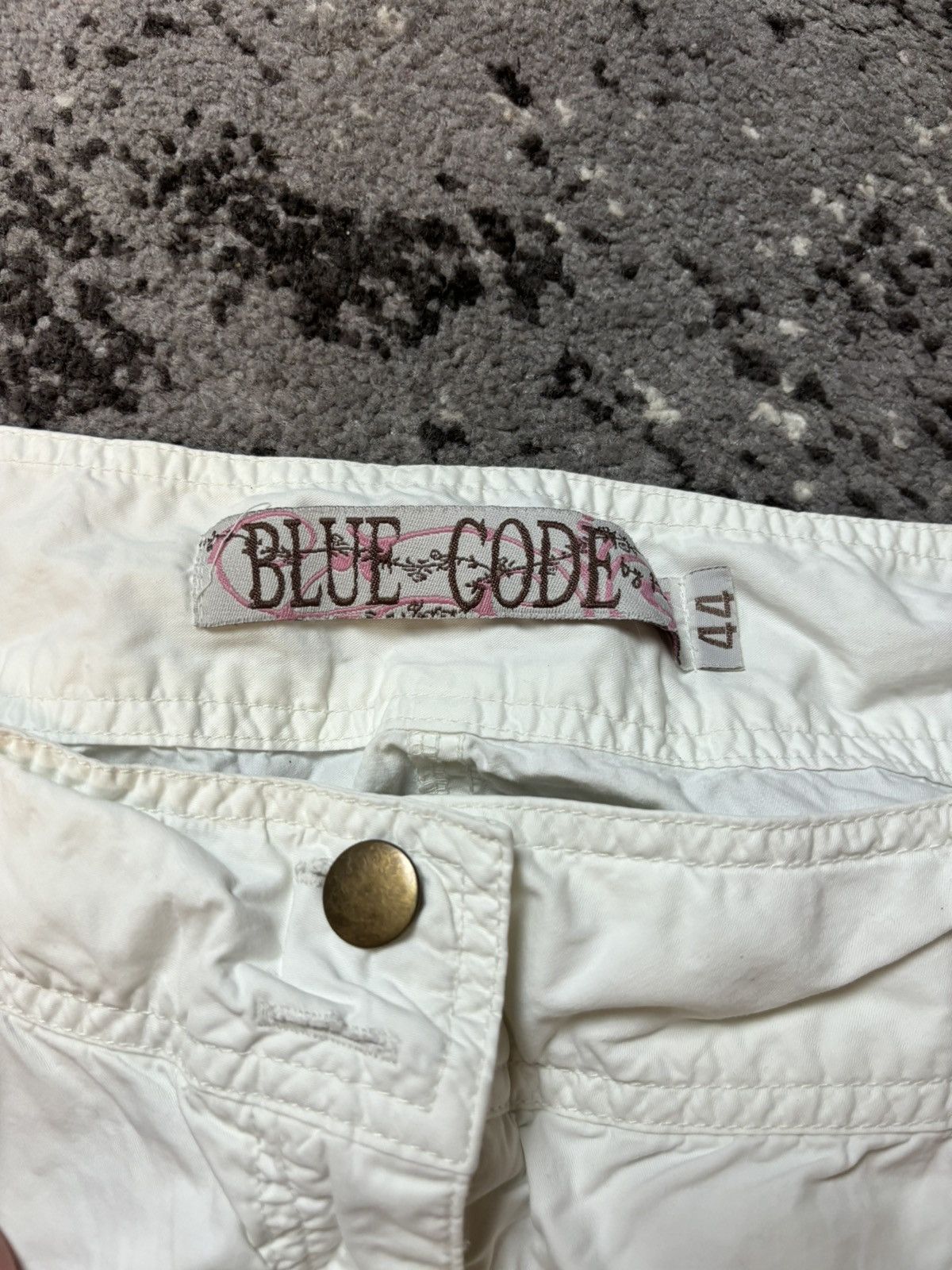 Japanese Brand × Vintage y2k Blue code low waisted cargo flare pants Size 30" / US 8 / IT 44 - 4 Thumbnail