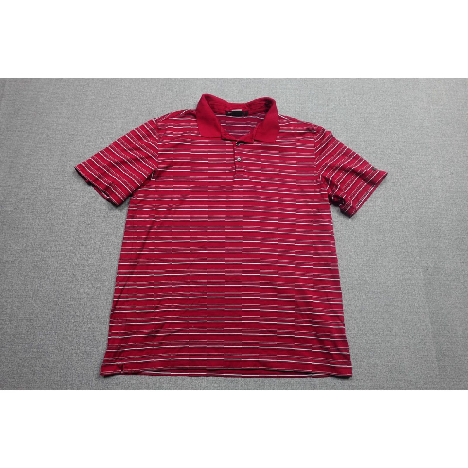 Nike Nike Dri-FIT Polo Mens Large Red Stripe Golf Performance Lightweight Shirt Modern Sports M L Mens Size US L / EU 52-54 / 3 - 3 Thumbnail