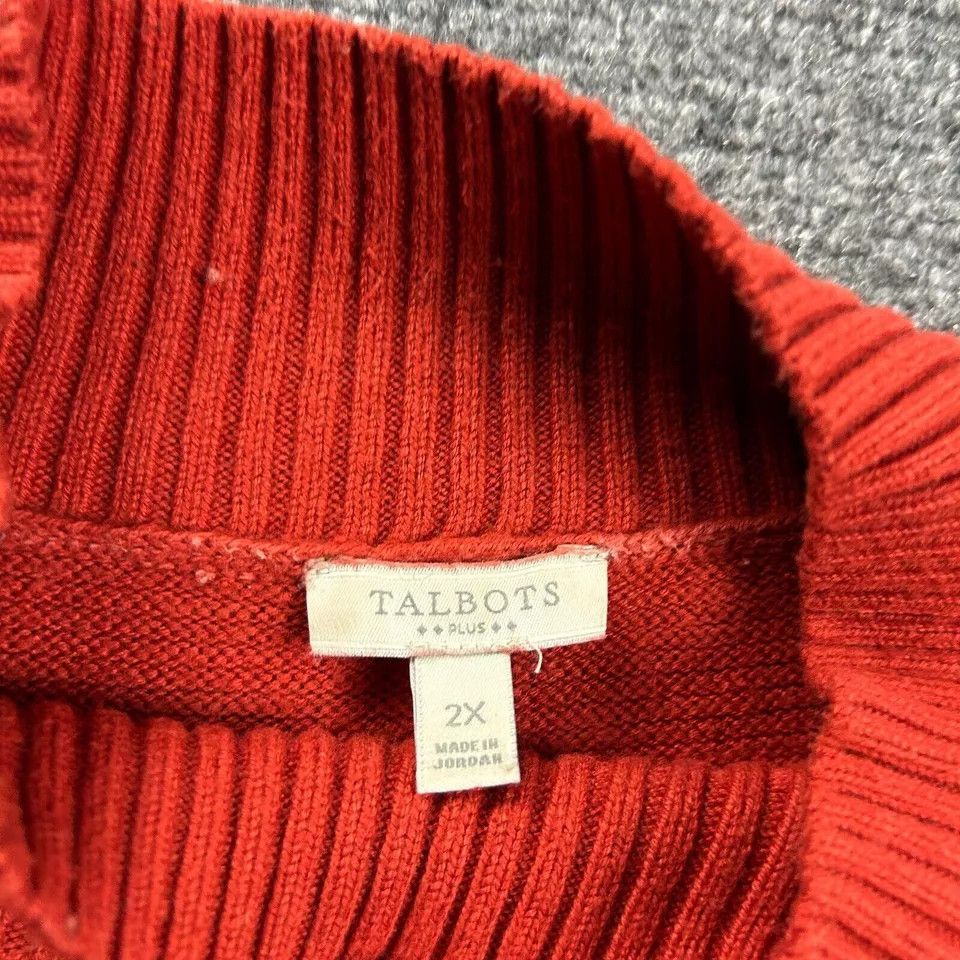 Talbots Talbots Sweater Womens 2X Red Mock Neck Tunic Casual Rayon Size XXL / US 16-18 / IT 52-54 - 3 Thumbnail