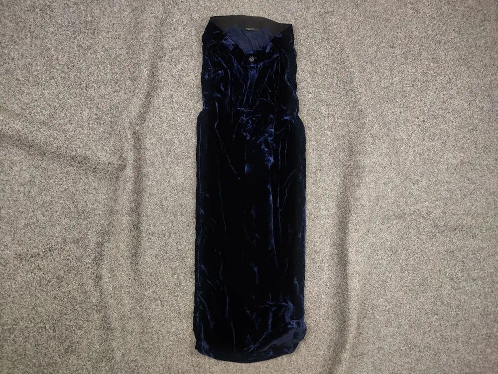 Roberto Cavalli Roberto Collina Italy Design Velour Wide Leg Dark Blue Pants Size 40" / US 18 - 1 Thumbnail