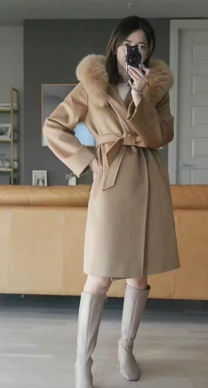 Max Mara Max Mara Fur Collar Coat Wool Thermal Midi Jacket Size S / US 4 / IT 40 - 8 Thumbnail