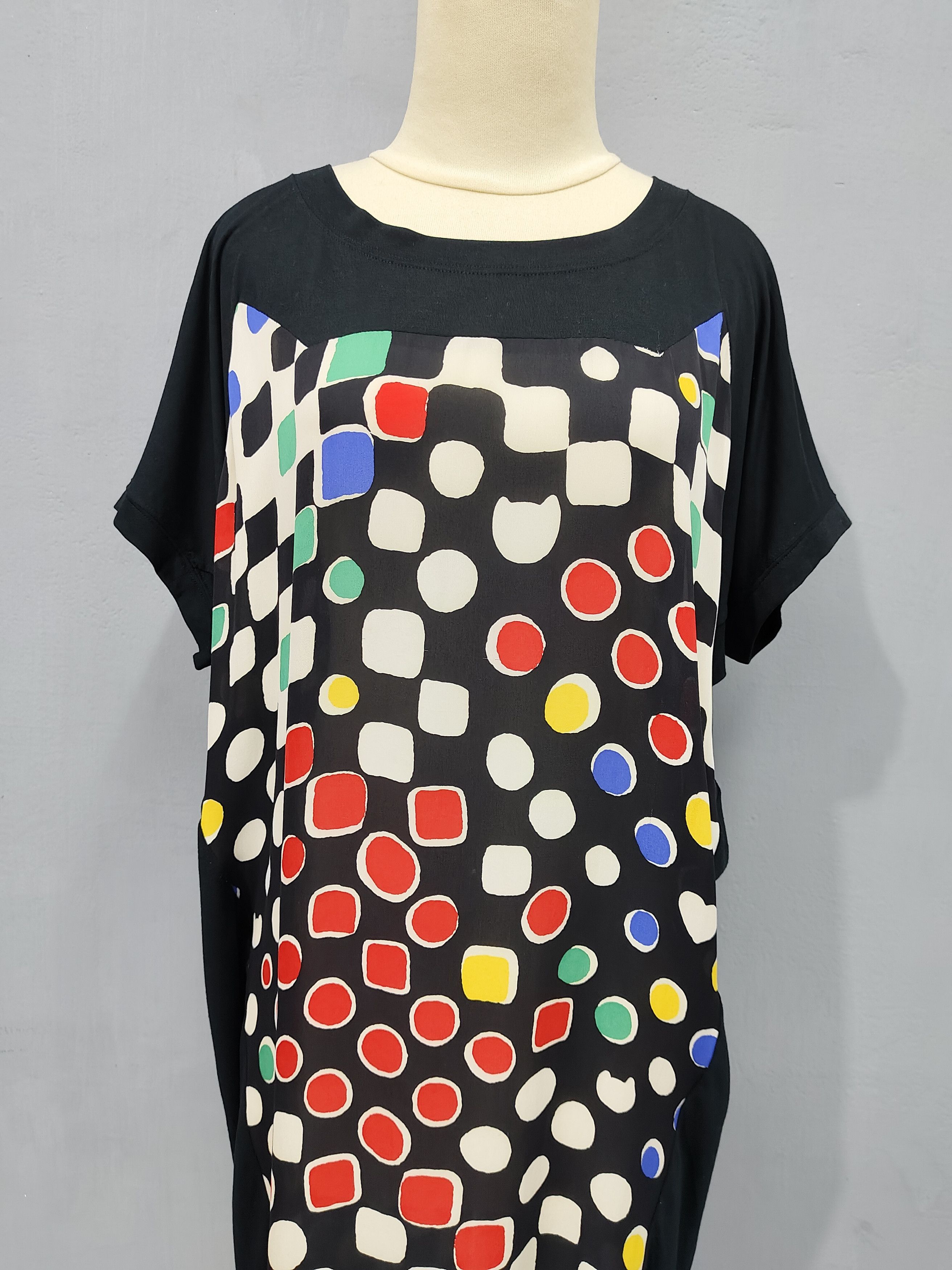 Tsumori Chisato Tsumori Chisato🇯🇵 Abstrac Pop Art Dot Panel Rayon Dress Size L / US 10 / IT 46 - 2 Thumbnail