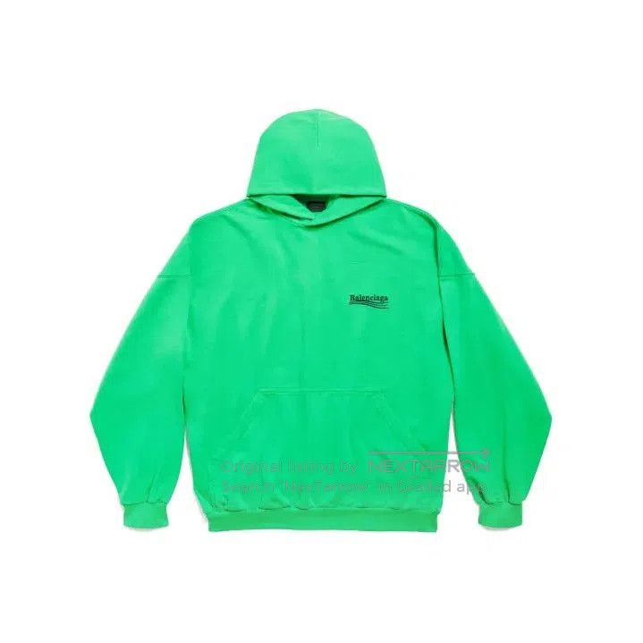 Balenciaga Balenciaga Logo Print Oversized Hoodie in Green. Size US L / EU 52-54 / 3 - 1 Thumbnail