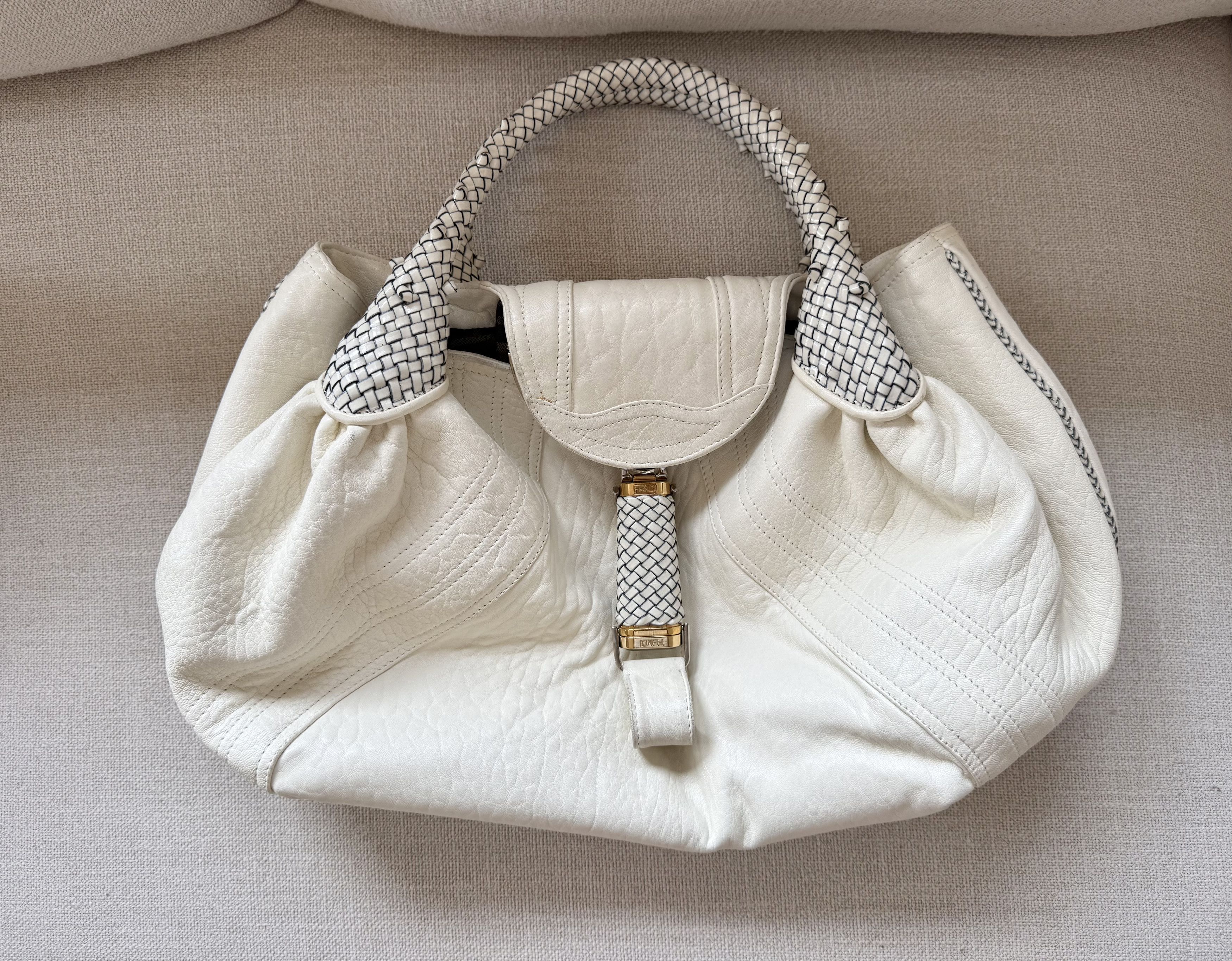 Fendi Fendi Nappa Ivory Gold Vintage Spy Hobo Bag, Large (≈18-19") Size ONE SIZE - 1 Thumbnail