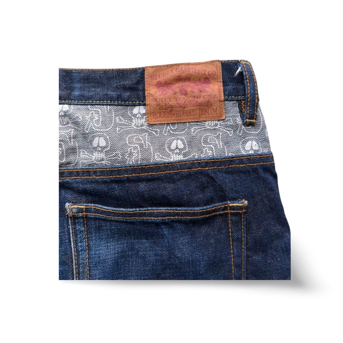 Stussy Vintage Stussy Japan Rough n Rugged Skull Print Denim Pants Size US 32 / EU 48 - 4 Thumbnail
