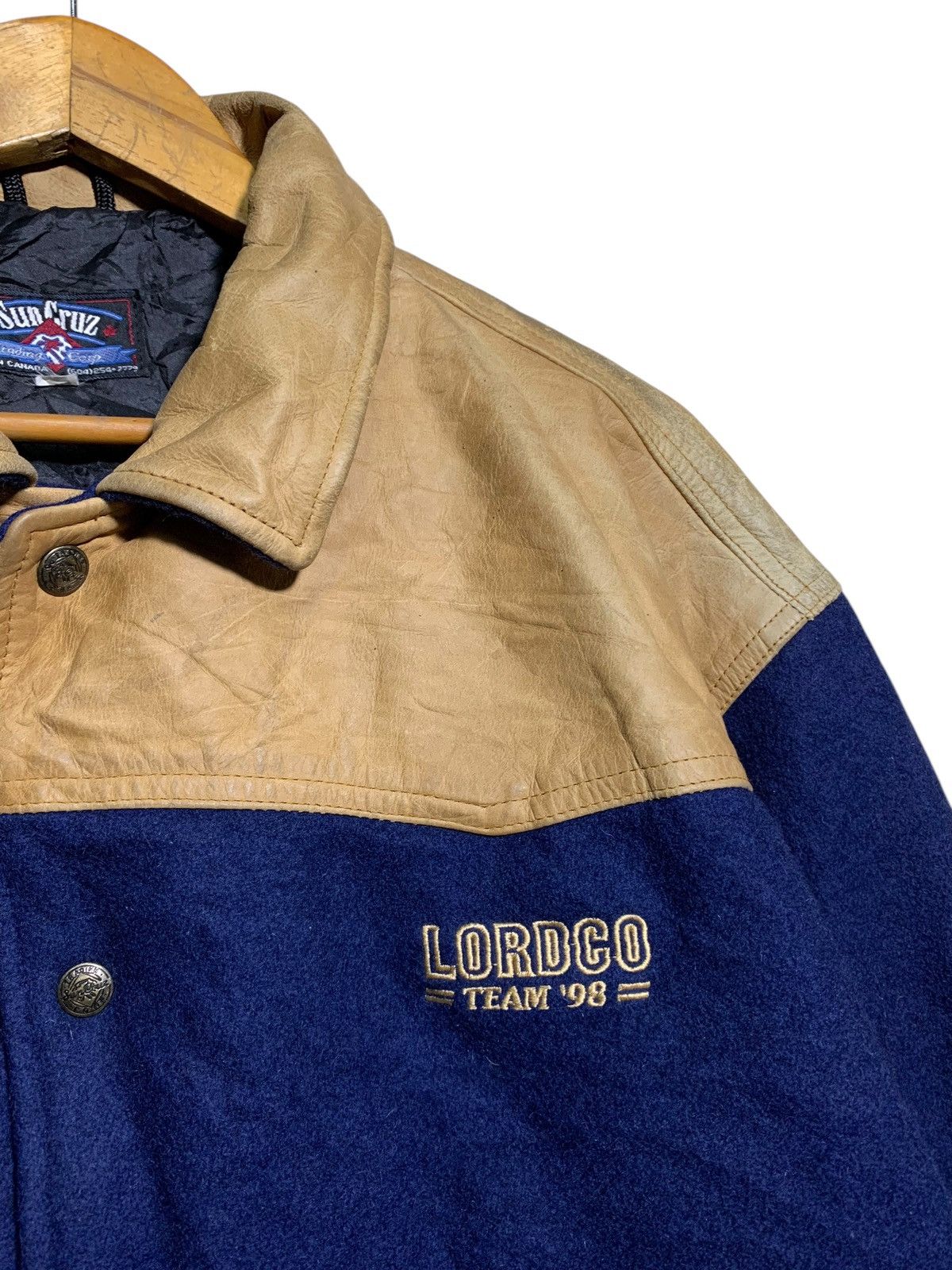 Vintage 🔥VTG SUN CRUZ LEATHER /WOOL BOMBER JACKETS Size US L / EU 52-54 / 3 - 6 Thumbnail