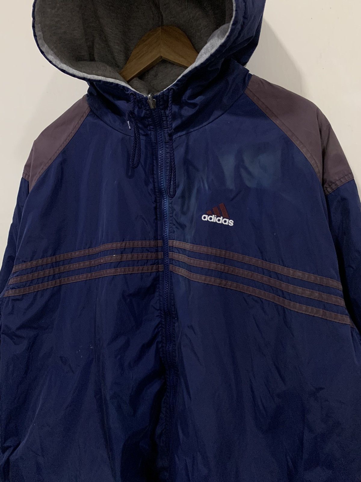 Adidas Vintage Adidas Reversible Hooded Jacket Size US L / EU 52-54 / 3 - 13 Thumbnail