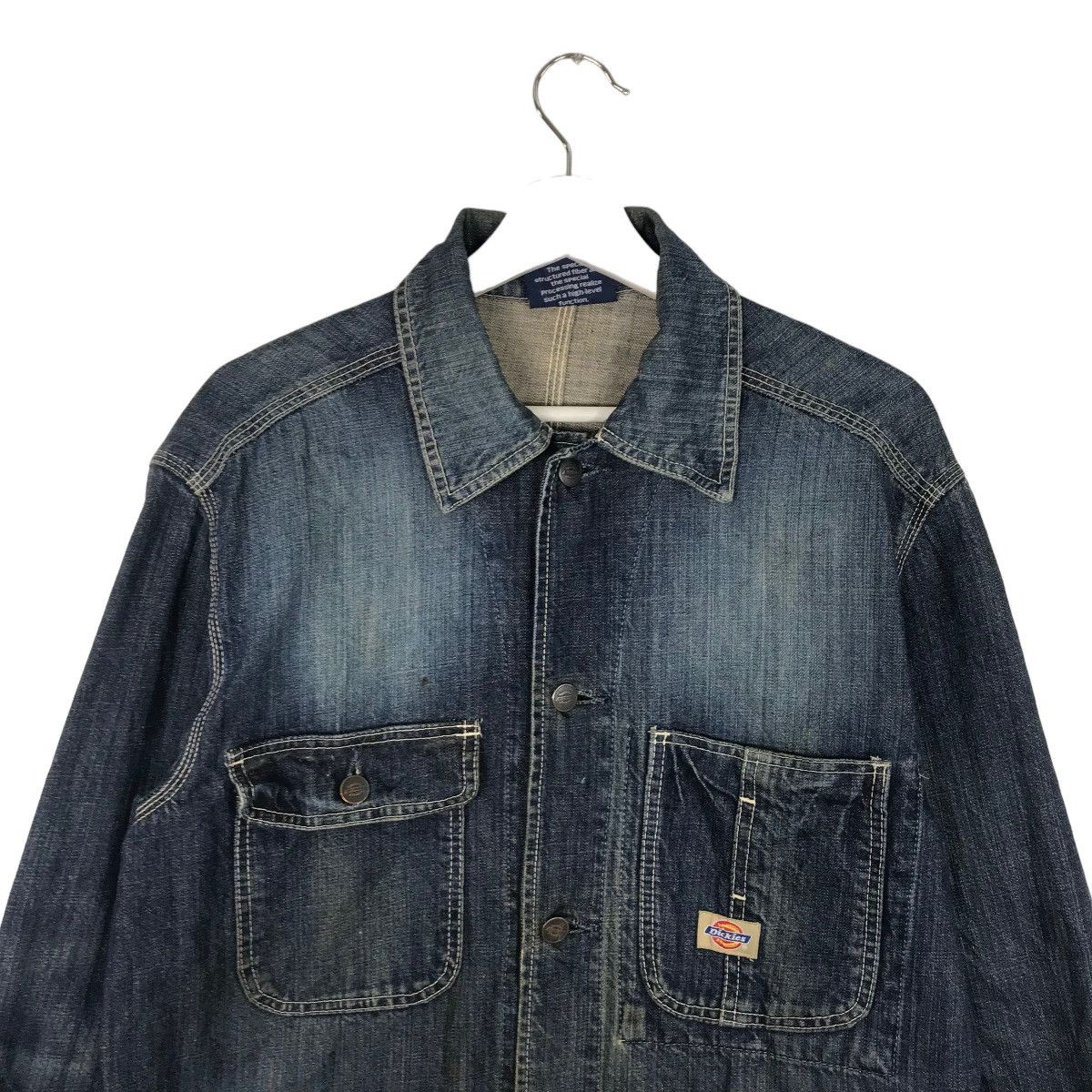 Dickies 💥 VINTAGE DICKIES DENIM CHORE JACKET Size US L / EU 52-54 / 3 - 3 Thumbnail