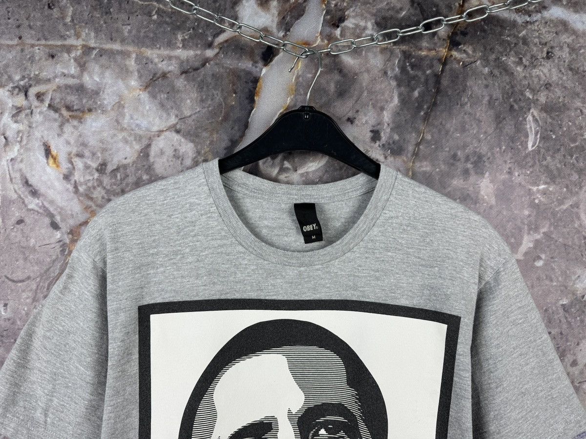 Obey Obey Graphic Portrait Print T-Shirt – Grey Short Sleeve Size US M / EU 48-50 / 2 - 2 Thumbnail