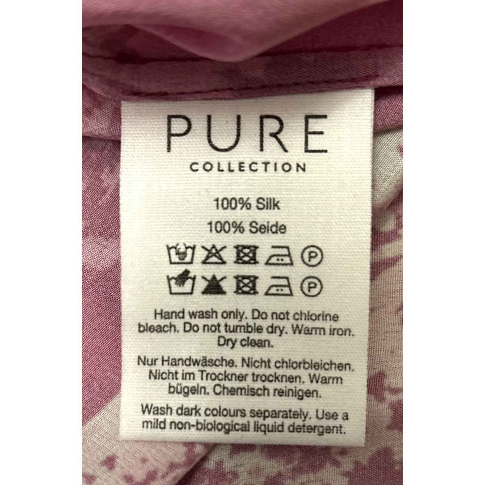 Vintage Pure Blouse Shirt Women 8 Pink Silk Button Collared Long Sleeve NWT 100% Silk L/S Blouse Size M / US 6-8 / IT 42-44 - 8 Thumbnail