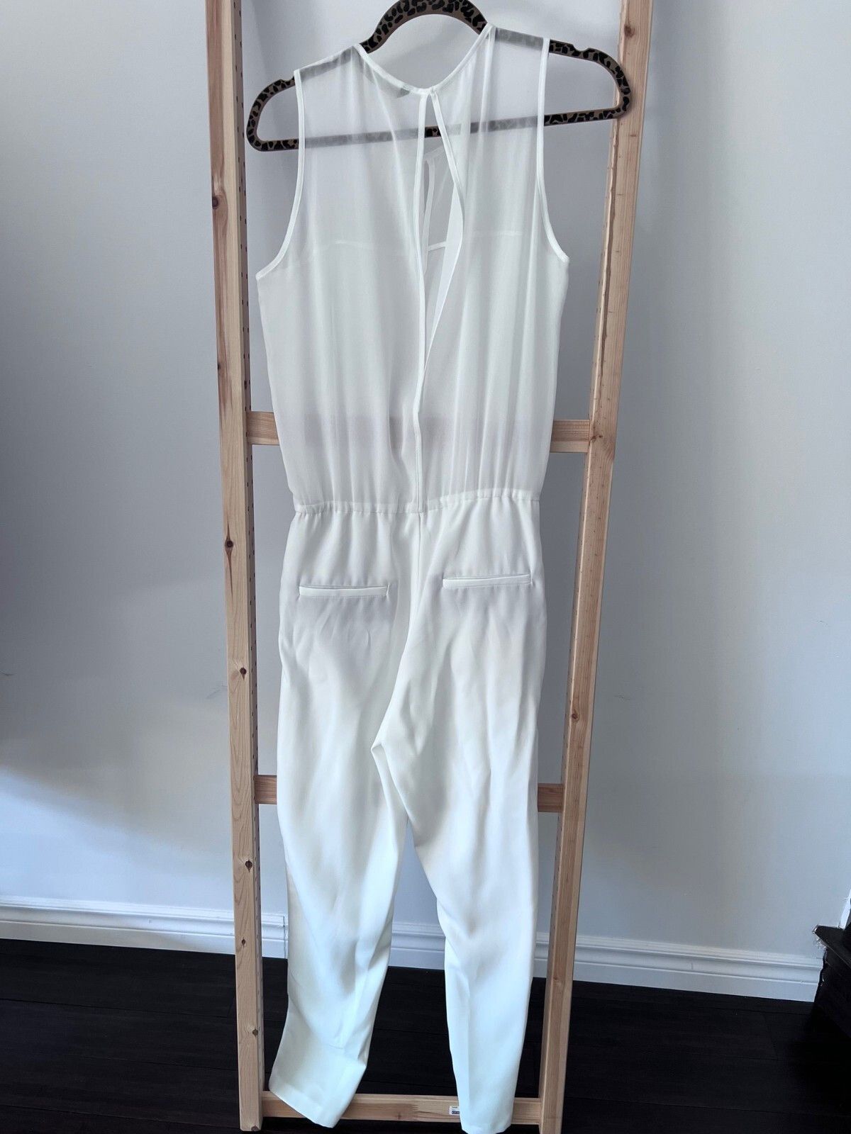 Zara Zara Basic Sheer Pocket Jumpsuit White ( S ) Size 28" / US 6 / IT 42 - 3 Thumbnail