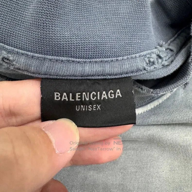 Balenciaga Balenciaga Blue Distressed Diamond Print Tee. Size US XS / EU 42 / 0 - 2 Thumbnail