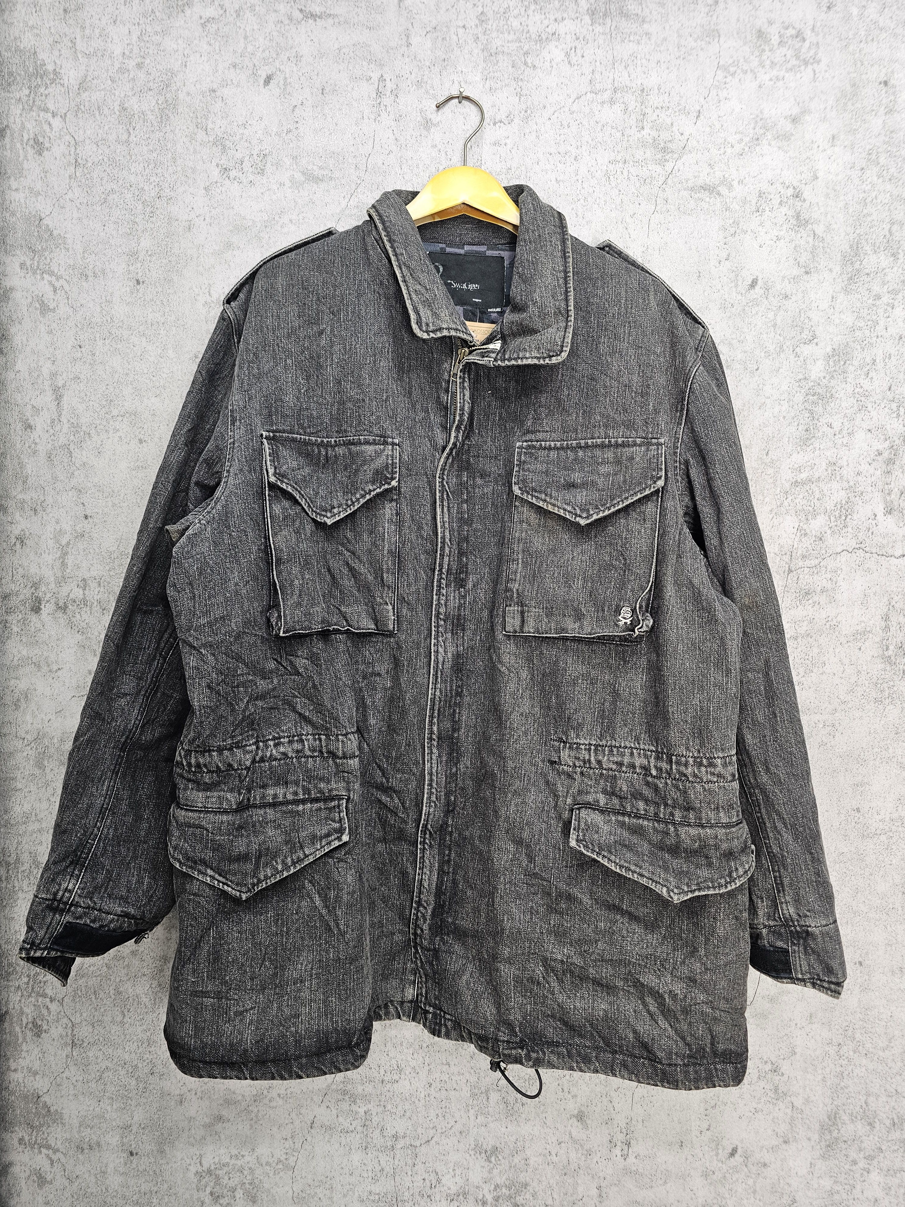 Japanese Brand SWAGGER Multi Pocket Streetwear Denim Jacket J0083 Size US XL / EU 56 / 4 - 1 Thumbnail
