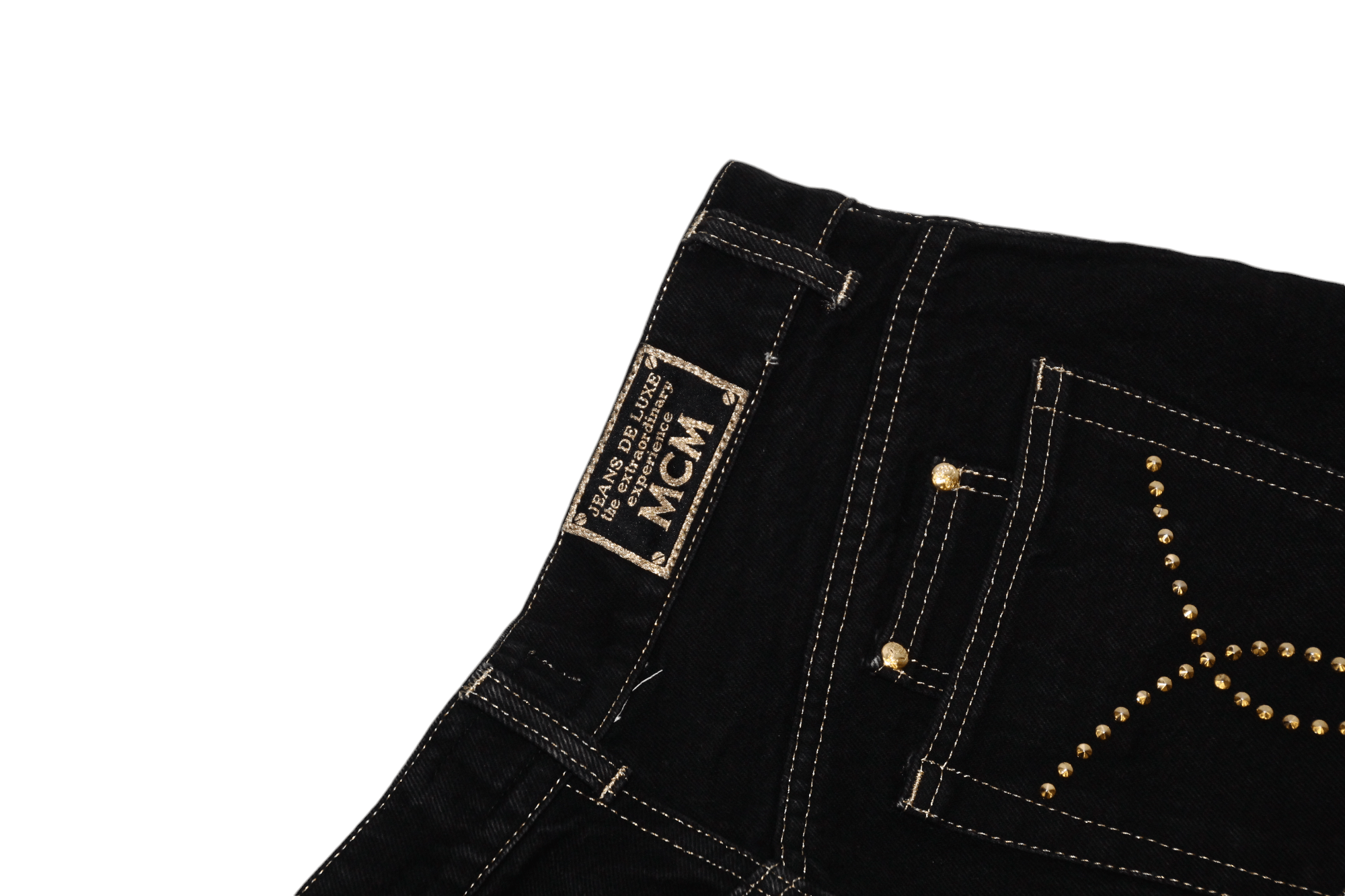 MCM RARE🔥90's MCM Studded Gold Taper Baggy Jeans Size US 32 / EU 48 - 18 Thumbnail