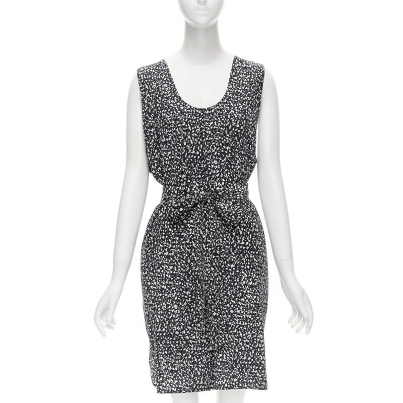 Marni MARNI 100% silk black white abstract button belted sheath dress IT38 XS Size XS / US 0-2 / IT 36-38 - 1 Thumbnail