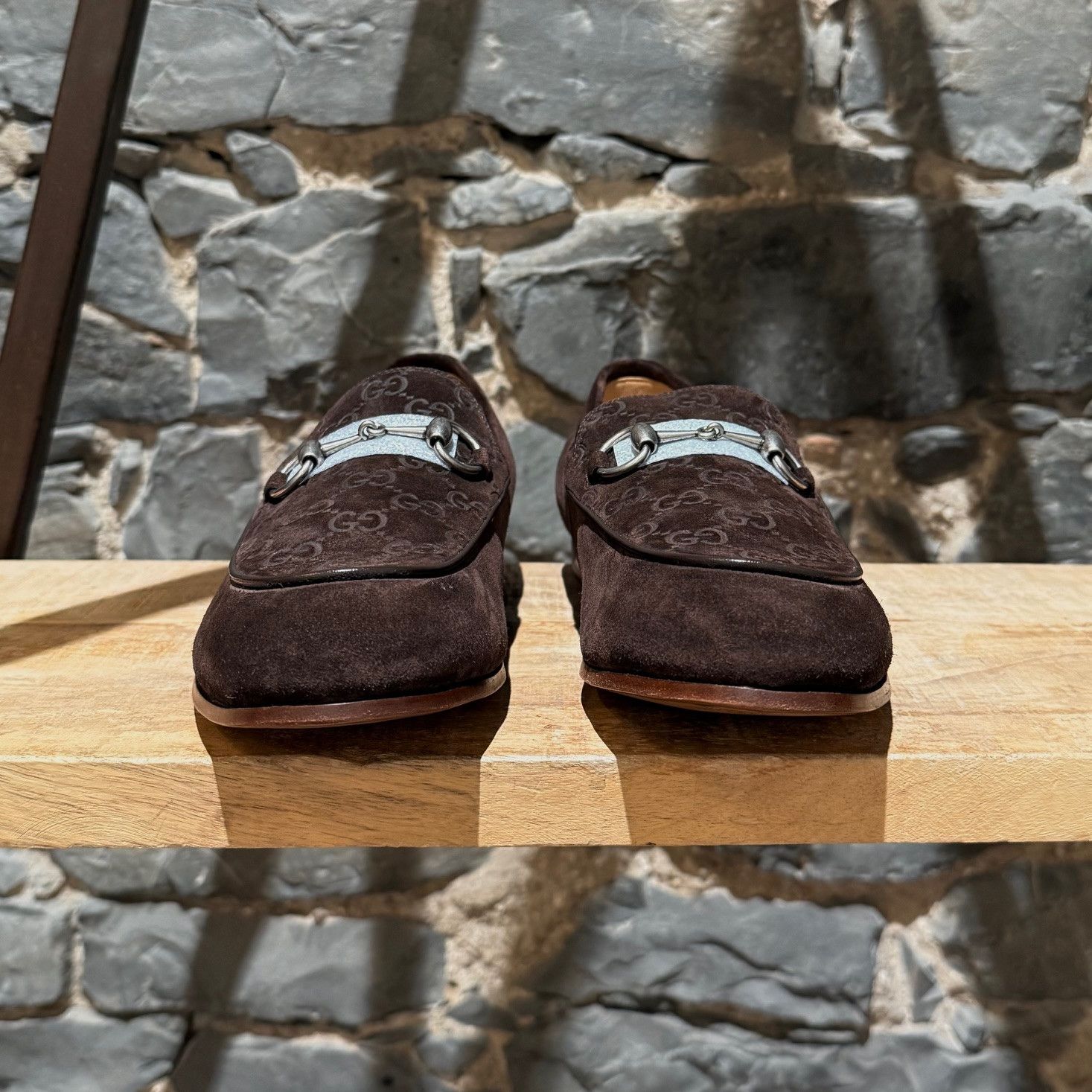 Gucci Gucci Brown Luxury Suede GG Horsebit Accent Jordy Loafers Size US 11 / EU 44 - 3 Thumbnail