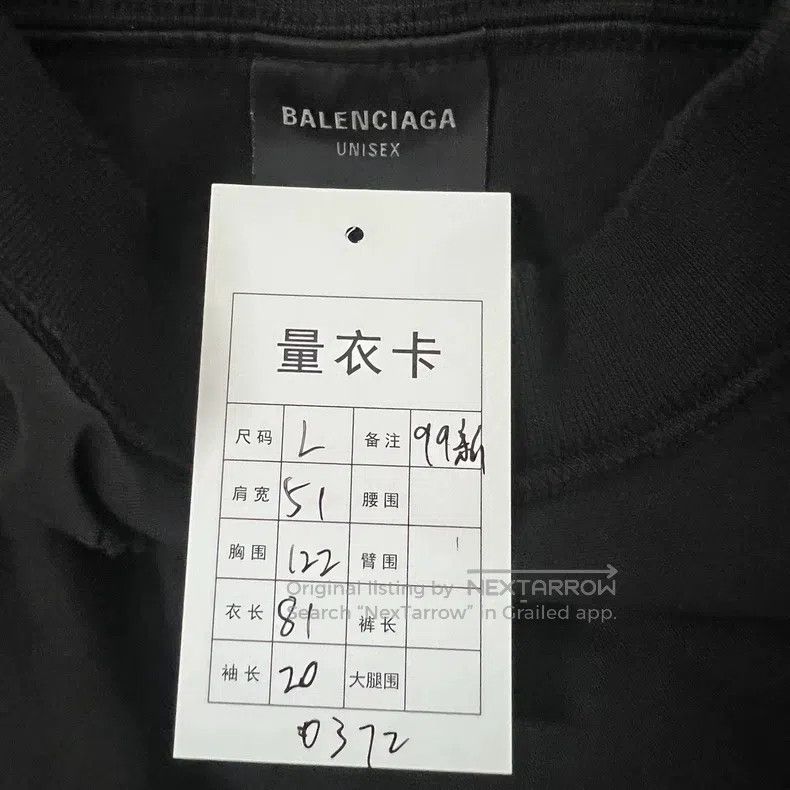 Balenciaga Balenciaga Black Distressed Short Sleeve, Size L Size US S / EU 44-46 / 1 - 4 Thumbnail