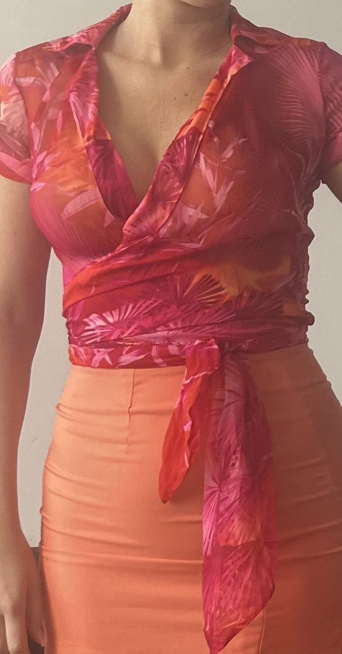 Versace Gianni Versace Couture Blouse SS 2000 Jungle Print Pink Size S / US 4 / IT 40 - 7 Thumbnail