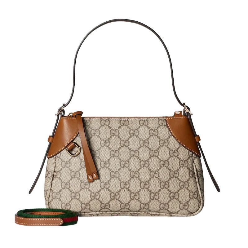 Gucci GUCCI GG Emblem Small Beige/Brown Shoulder Bag Size ONE SIZE - 3 Thumbnail