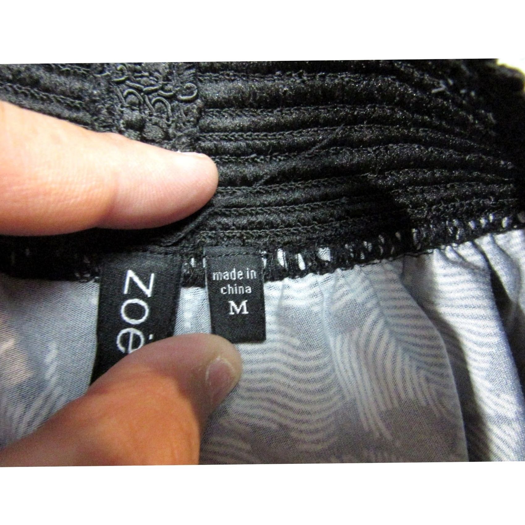 Vintage Zoe + Phoebe Pants Womens M Black White Floral Wide-Leg Lounge Flowy Size 32" / US 10 / IT 46 - 7 Thumbnail