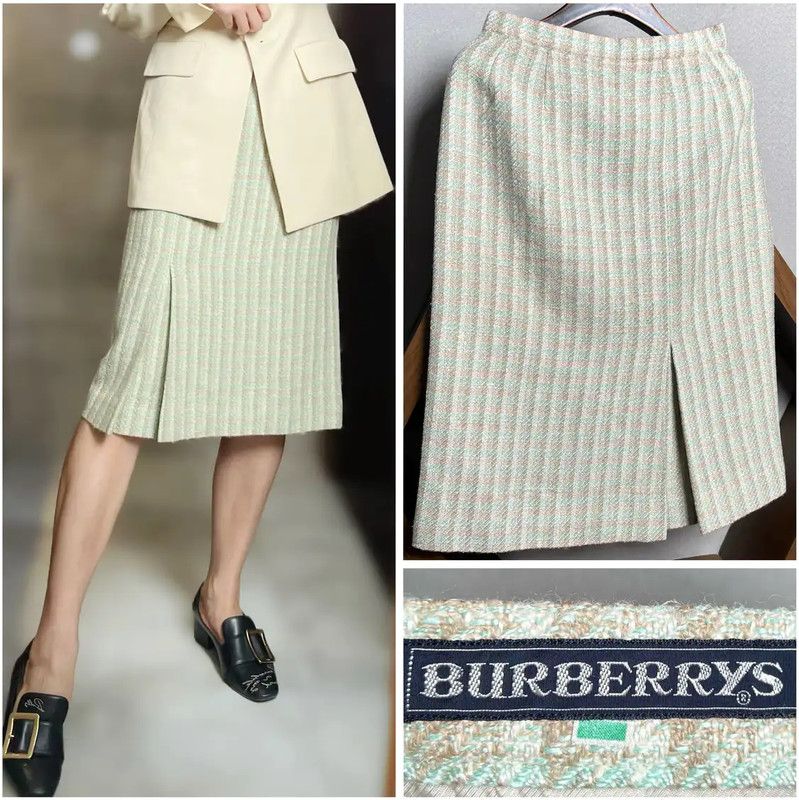 Burberry Burberry Colorblock Wool Midi Skirt Size 28" / US 6 / IT 42 - 1 Thumbnail