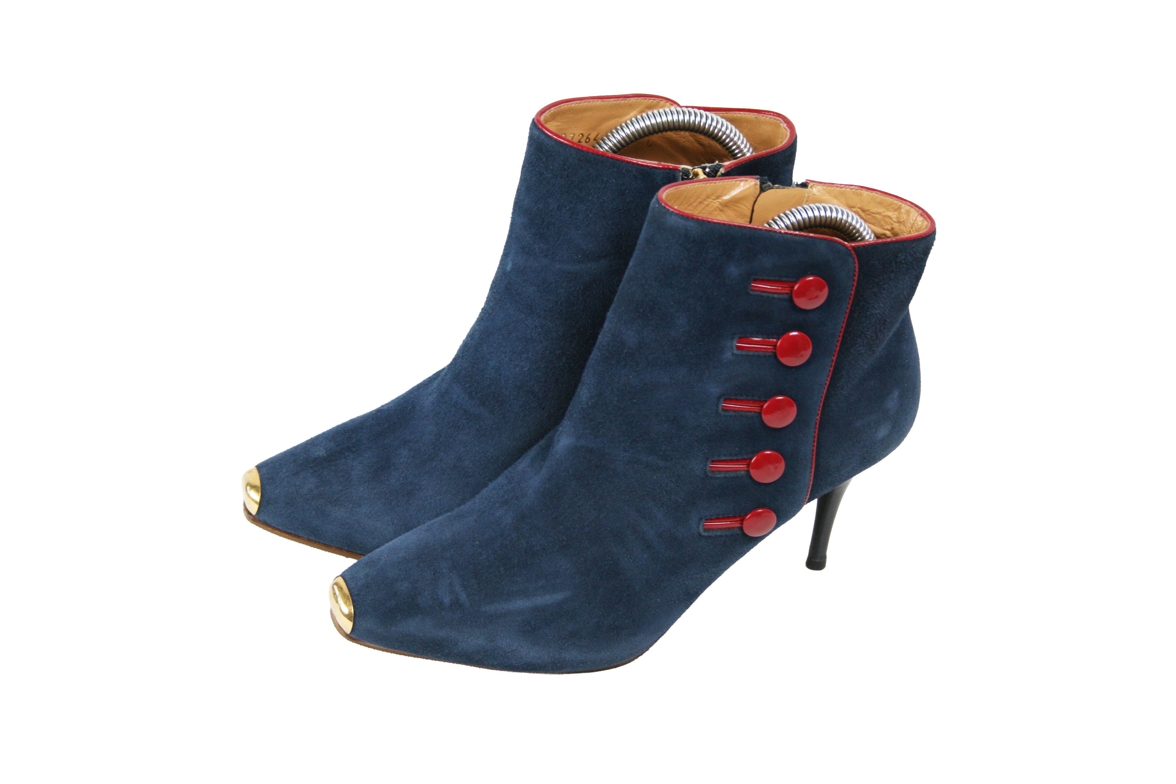 Alexander McQueen 00S Napoleon Y2K Ankle Suede Boots Vintage Size US 7.5 / IT 37.5 - 3 Thumbnail