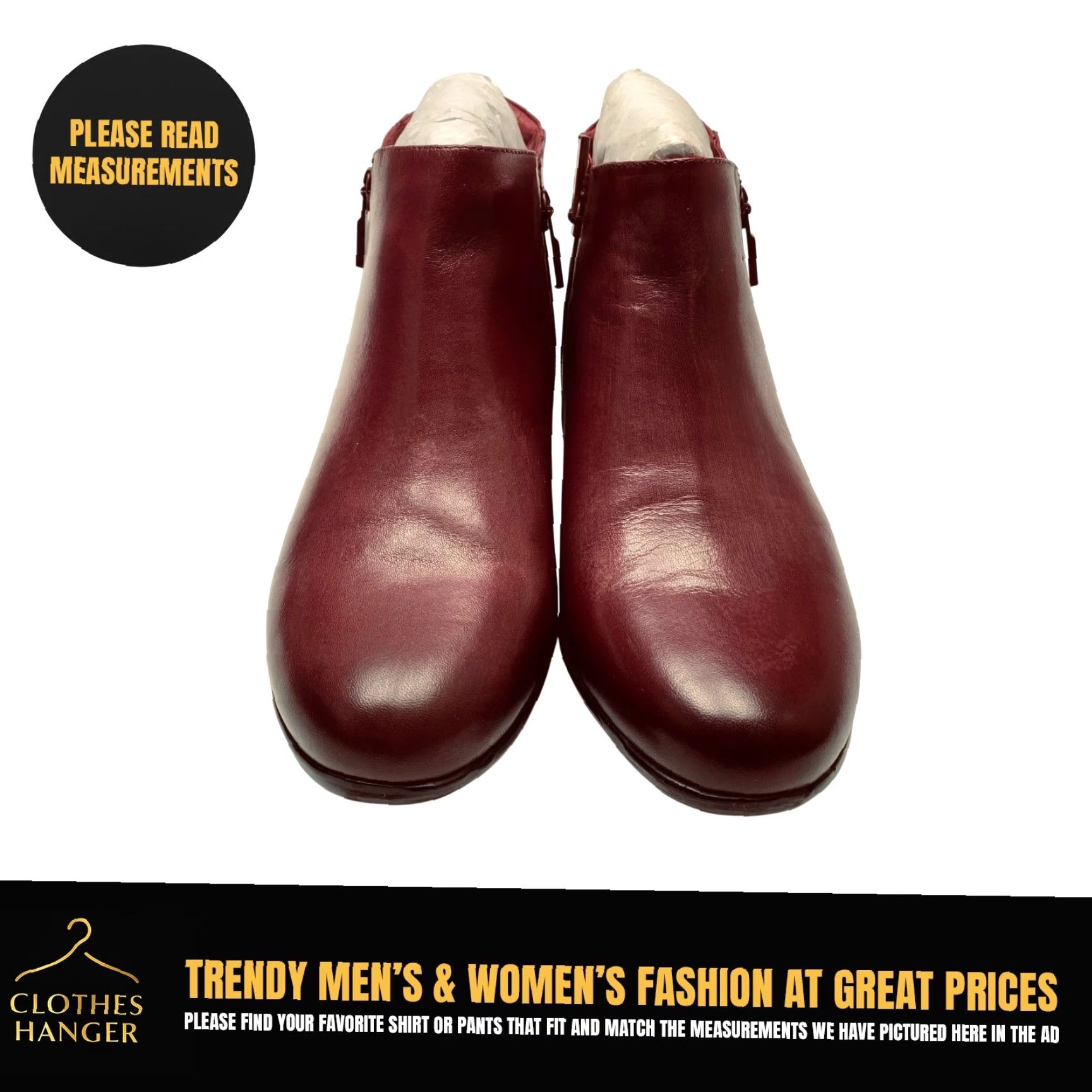 Vintage Trotters Major Bootie Womens 8WW Extra Wide Red Ankle Dual Zip Round Toe NEW NIB Size US 8 / IT 38 - 2 Thumbnail