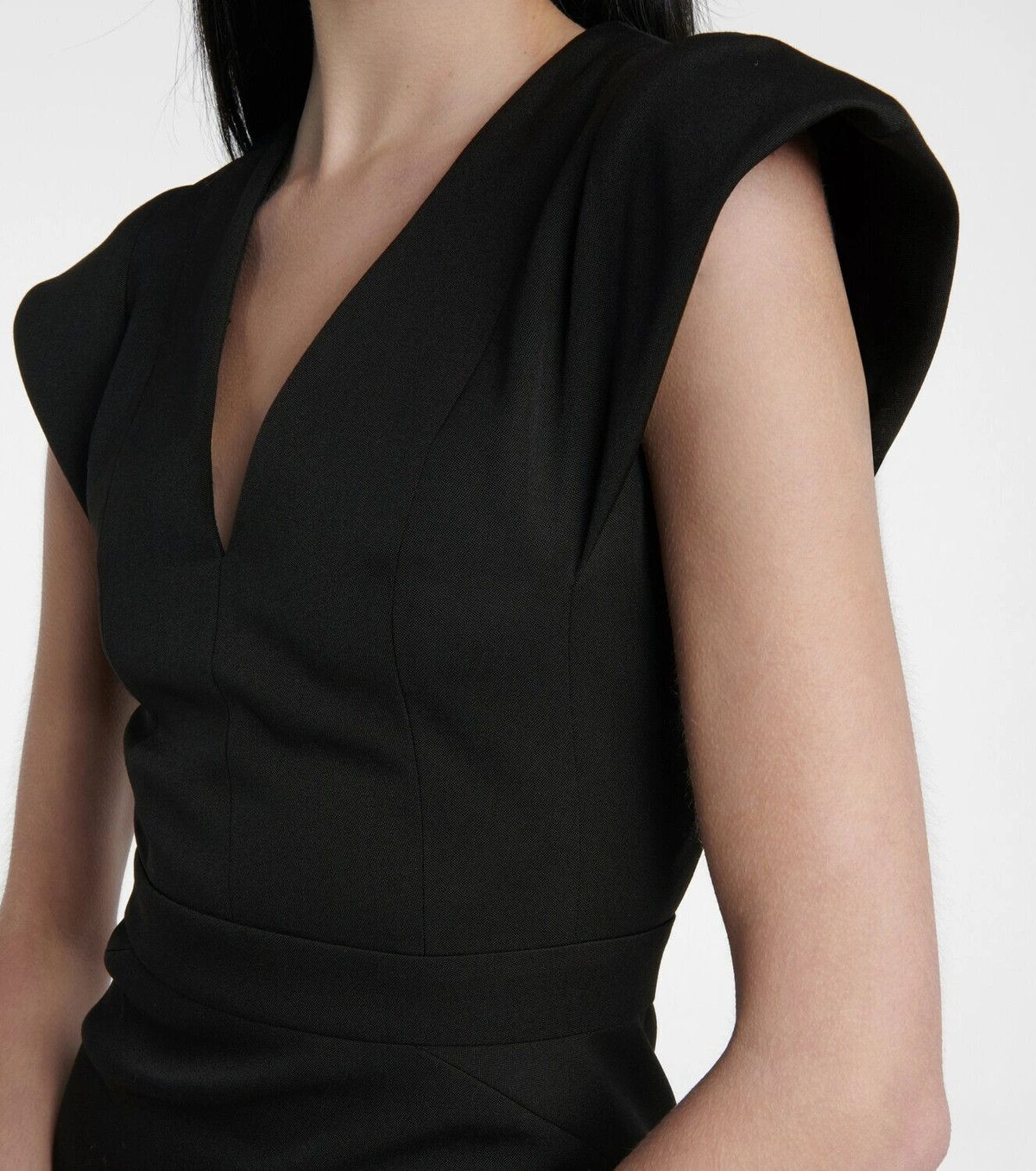 Alexander McQueen o1y0325 Midi Dress in Black Size S / US 4 / IT 40 - 2 Thumbnail