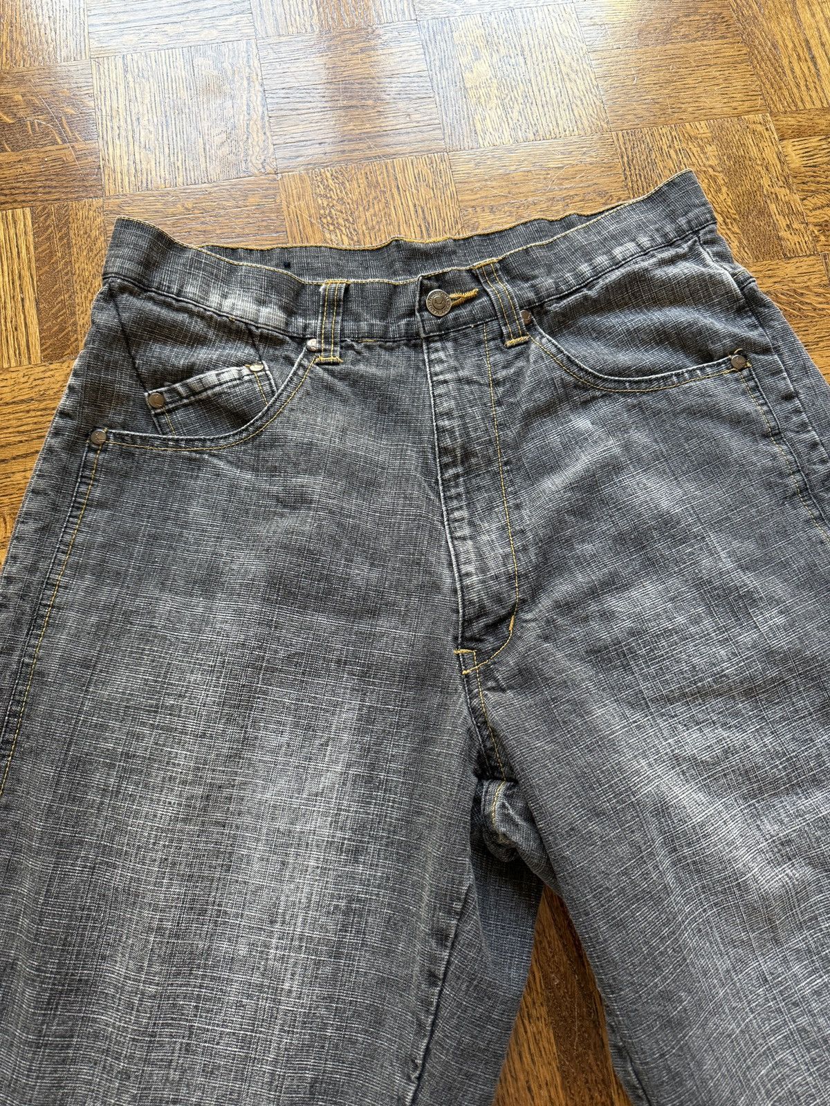 Karl Kani Vintage Y2K Kani Gold Denim Wide Leg Baggy Jean Shorts Size US 32 / EU 48 - 5 Thumbnail