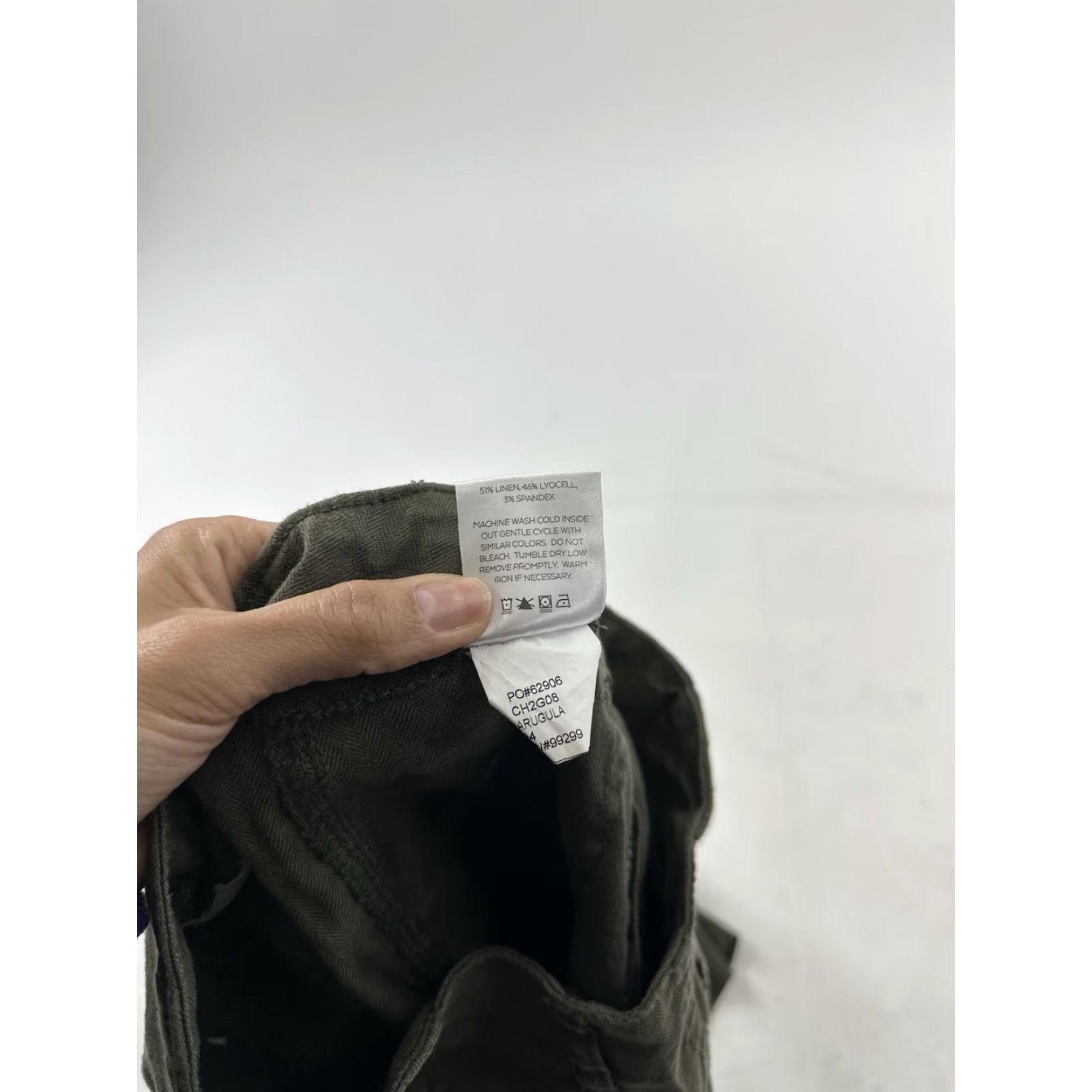 Vintage Level 99 Women’s 24 Green Linen Utility Pants Straight Ankle Casual Business Travel Women's Green Linen Utility Trouser Straight 24 Level 99 Size 42" / US 20 - 6 Thumbnail