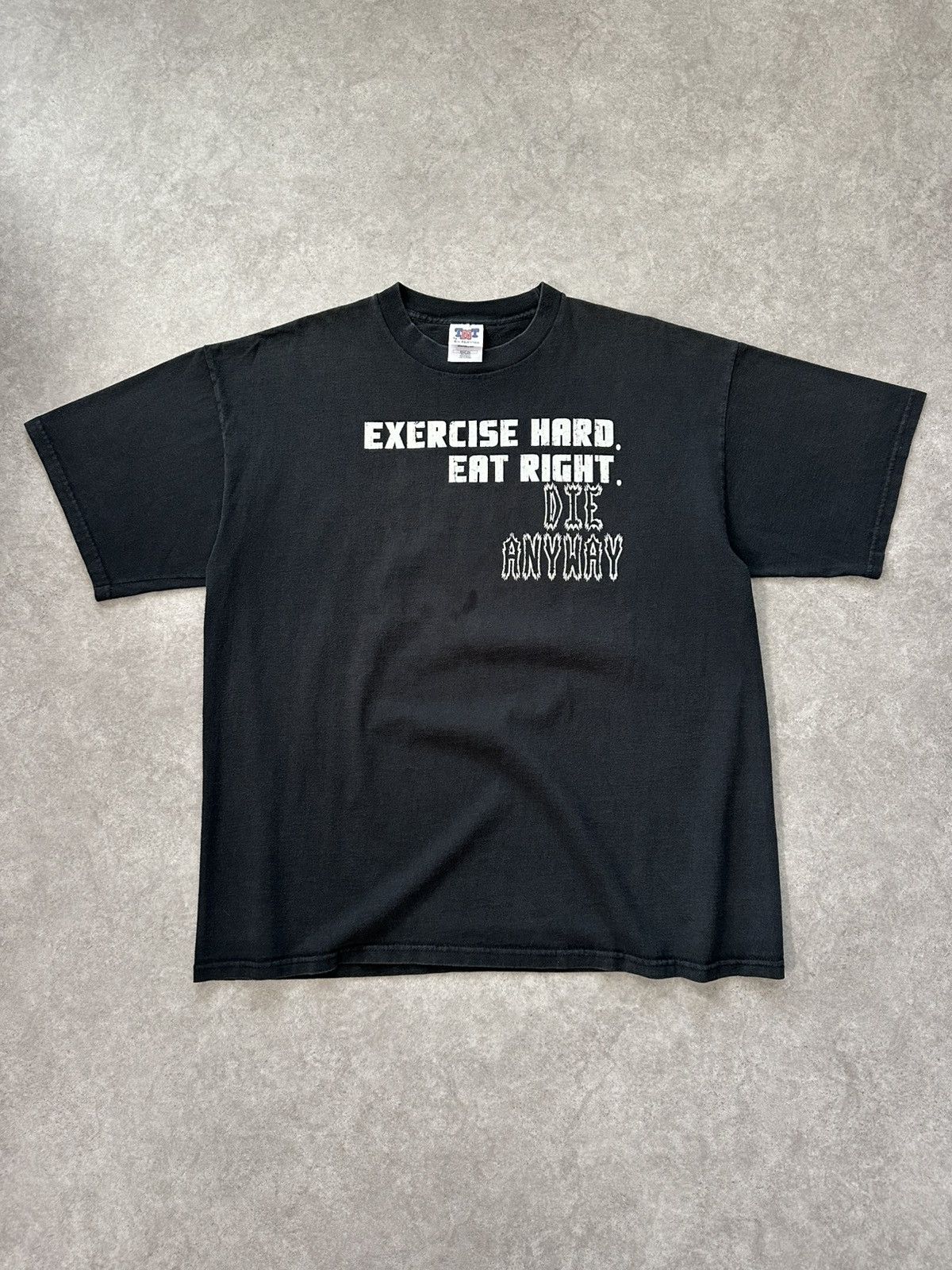 Vintage Vintage Dark Humor Text Shirt Die Anyway Obscure Graphic Tee Size US XXL / EU 58 / 5 - 2 Thumbnail