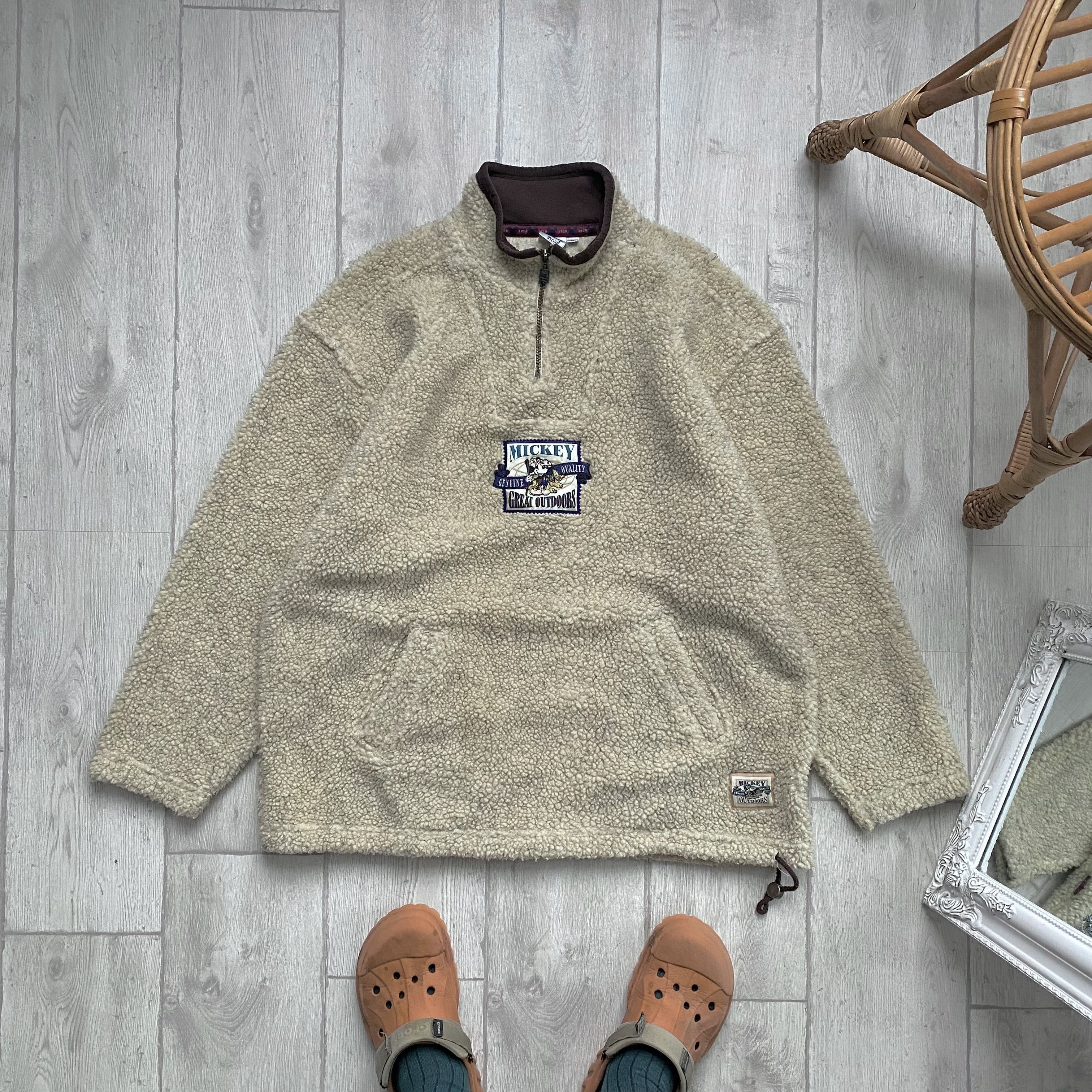 Disney 1990s Vintage Mickey Mouse fleece Boxy sweatshirt Zip Teddy Size US L / EU 52-54 / 3 - 1 Thumbnail